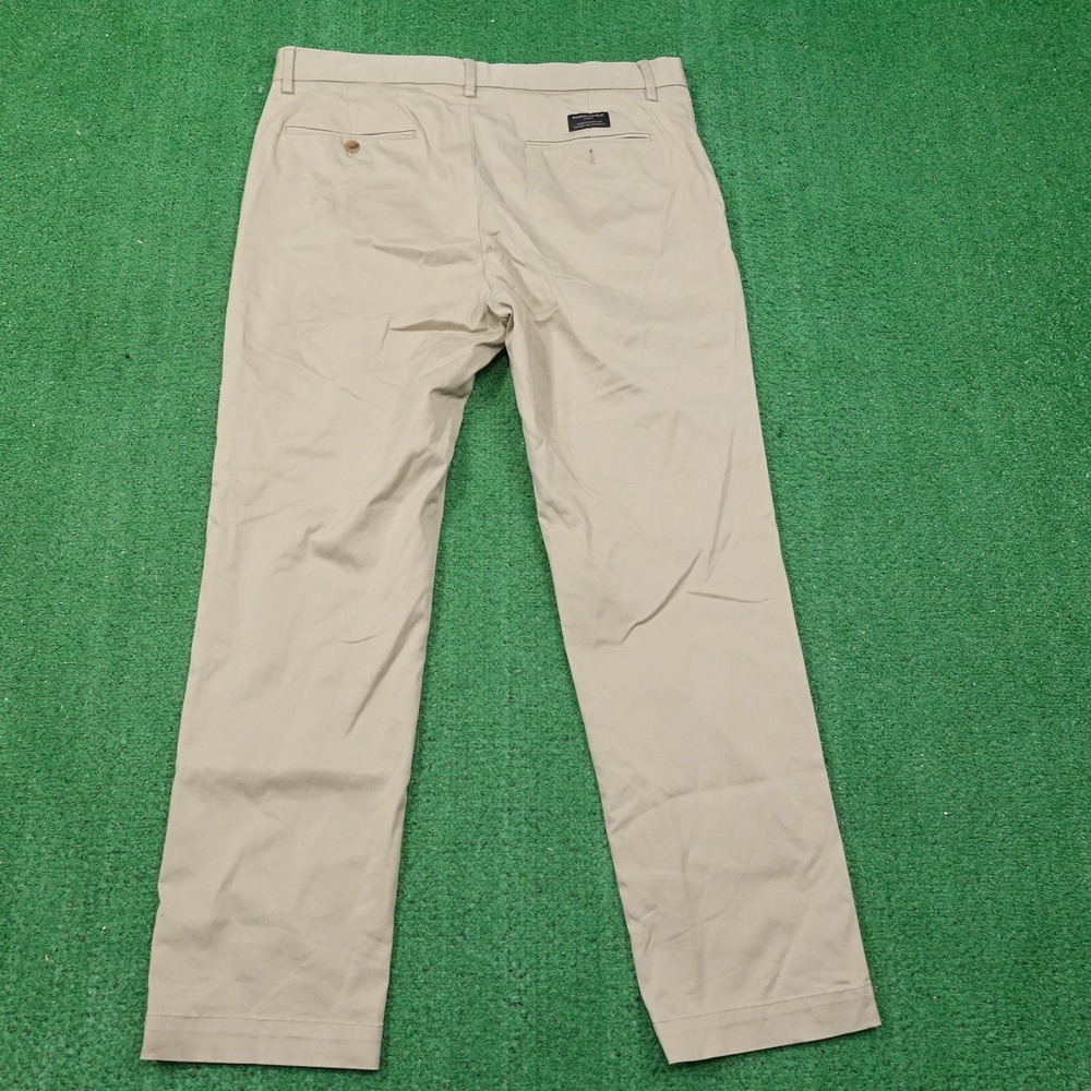 BANANA REPUBLIC AIDEN CHINO PANTS TAN BEIGE FLAT FRONT PANTS MENS 34X30 **READ** - Picture 5 of 9